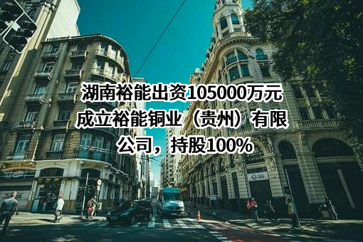 湖南裕能出资105000万元成立裕能铜业（贵州）有限公司，持股100%