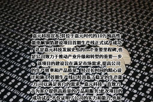 广东嘉元科技股份有限公司