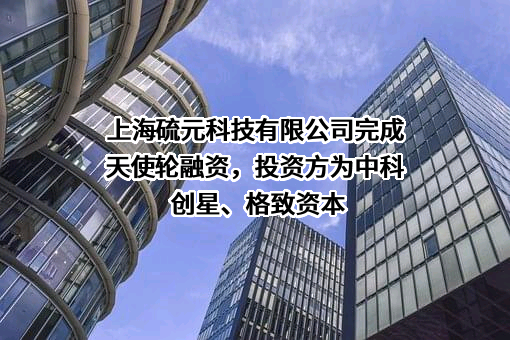 上海硫元科技有限公司完成天使轮融资，投资方为中科创星、格致资本