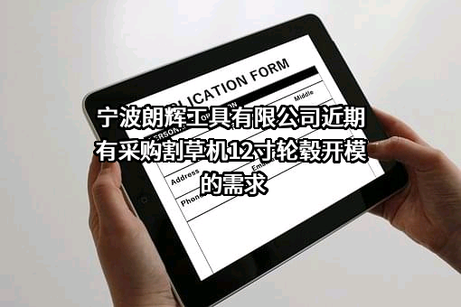 宁波朗辉工具有限公司近期有采购割草机12寸轮毂开模的需求