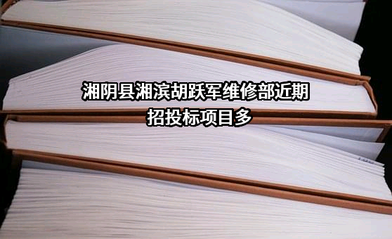 湘阴县湘滨胡跃军维修部近期招投标项目多