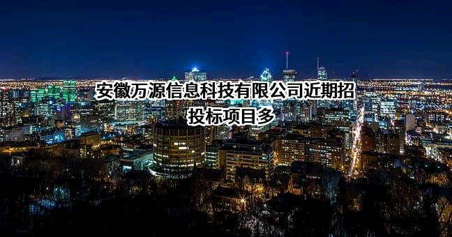 安徽万源信息科技有限公司近期招投标项目多