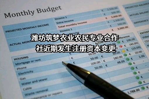 潍坊筑梦农业农民专业合作社近期发生注册资本变更