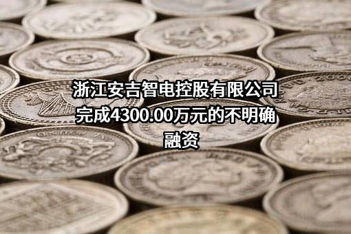 浙江安吉智电控股有限公司完成4300.00万元的不明确融资