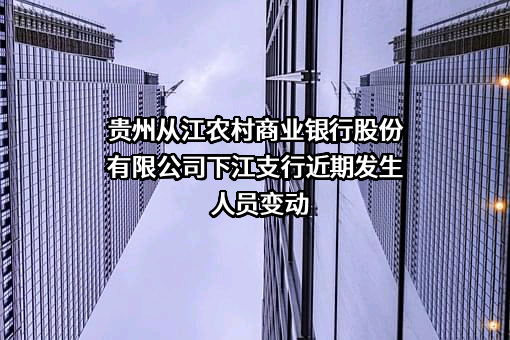 贵州从江农村商业银行股份有限公司下江支行