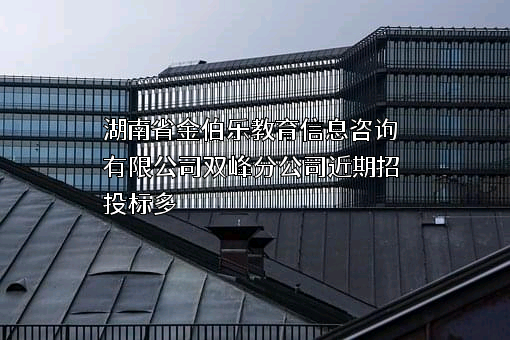 湖南省金伯乐教育信息咨询有限公司双峰分公司近期招投标项目多