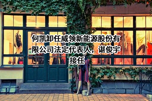 何凯卸任威领新能源股份有限公司法定代表人，谌俊宇接任