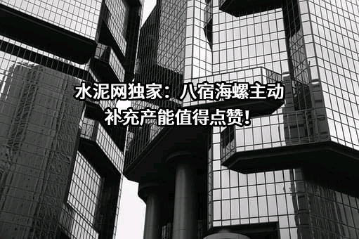 水泥网独家：八宿海螺主动补充产能值得点赞！