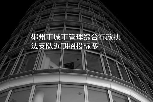 郴州市城市管理综合行政执法支队近期招投标项目多