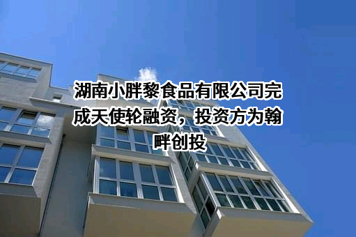 湖南小胖黎食品有限公司完成天使轮融资，投资方为翰畔创投