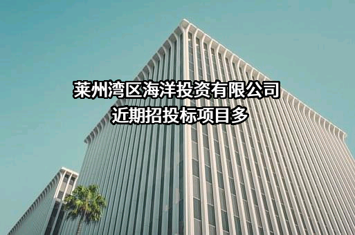 莱州湾区海洋投资有限公司近期招投标项目多