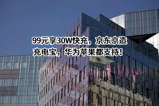 99元享30W快充，京东京造充电宝，华为苹果都支持！