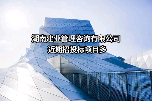 湖南建业管理咨询有限公司近期招投标项目多