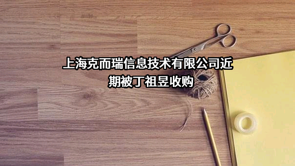 上海克而瑞信息技术有限公司近期被丁祖昱收购