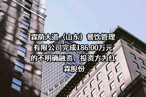 霖荫大道（山东）餐饮管理有限公司完成186.00万元的不明确融资，投资方为红霖股份