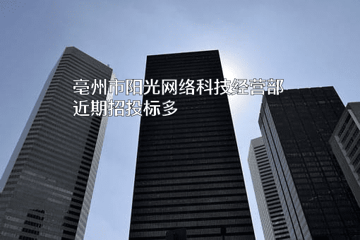 亳州市阳光网络科技经营部近期招投标项目多