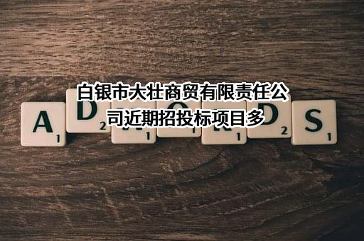 白银市大壮商贸有限责任公司近期招投标项目多