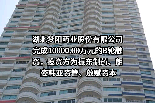 湖北梦阳药业股份有限公司完成10000.00万元的B轮融资，投资方为振东制药、朗姿韩亚资管、啟赋资本