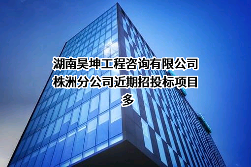 湖南昊坤工程咨询有限公司株洲分公司近期招投标项目多