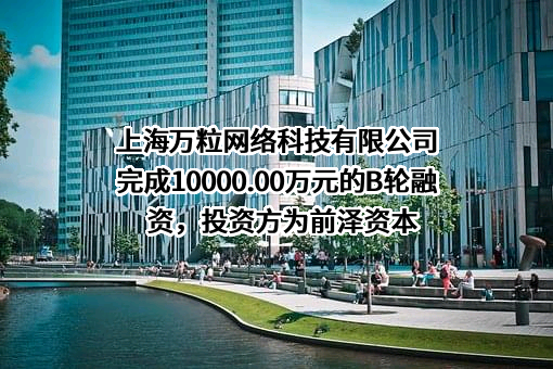 上海万粒网络科技有限公司完成10000.00万元的B轮融资，投资方为前泽资本