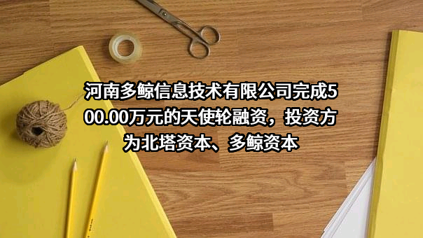 河南多鲸信息技术有限公司完成500.00万元的天使轮融资，投资方为北塔资本、多鲸资本