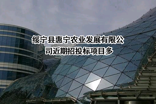 绥宁县惠宁农业发展有限公司近期招投标项目多