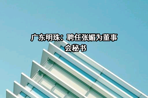 广东明珠：聘任张媚为董事会秘书