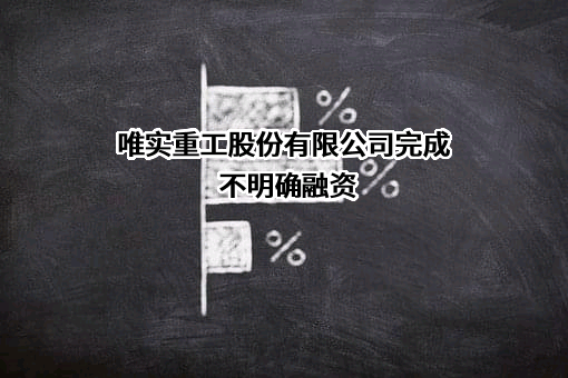 唯实重工股份有限公司完成不明确融资