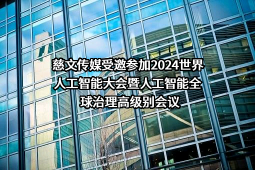 慈文传媒受邀参加2024世界人工智能大会暨人工智能全球治理高级别会议