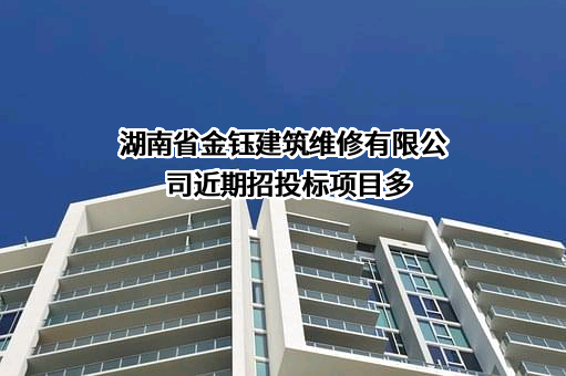 湖南省金钰建筑维修有限公司近期招投标项目多