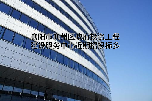 襄阳市襄州区政府投资工程建设服务中心近期招投标项目多