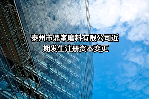 泰州市鼎峯磨料有限公司近期发生注册资本变更