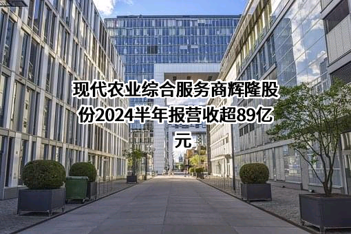 现代农业综合服务商辉隆股份2024半年报营收超89亿元