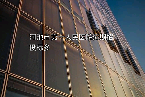 河池市第一人民医院近期招投标项目多