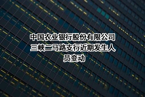 中国农业银行股份有限公司三峡二马路支行