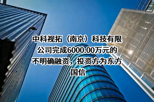 中科视拓（南京）科技有限公司完成6000.00万元的不明确融资，投资方为东方国信