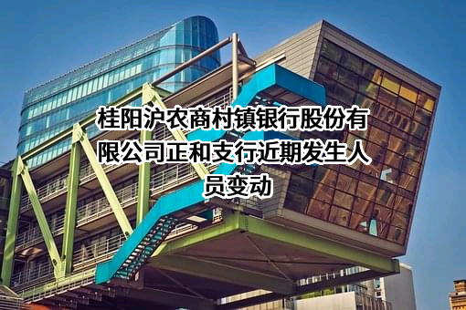 桂阳沪农商村镇银行股份有限公司正和支行