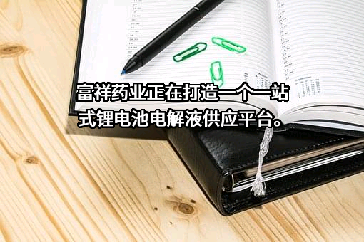 富祥药业正在打造一个一站式锂电池电解液供应平台。