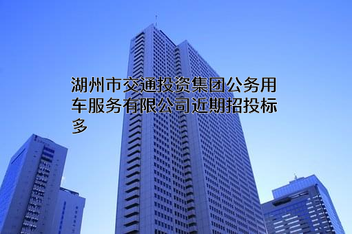 湖州市交通投资集团公务用车服务有限公司近期招投标项目多