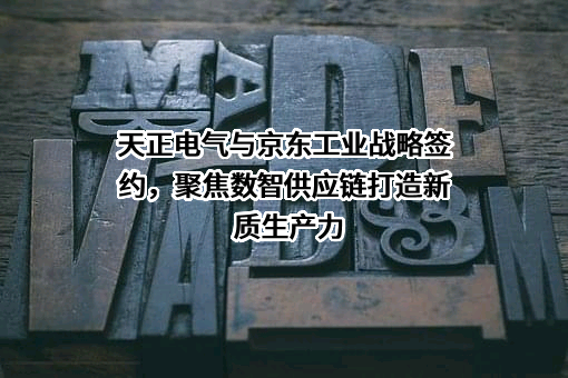 天正电气与京东工业战略签约，聚焦数智供应链打造新质生产力