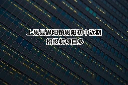 上思县思阳镇思阳初中近期招投标项目多