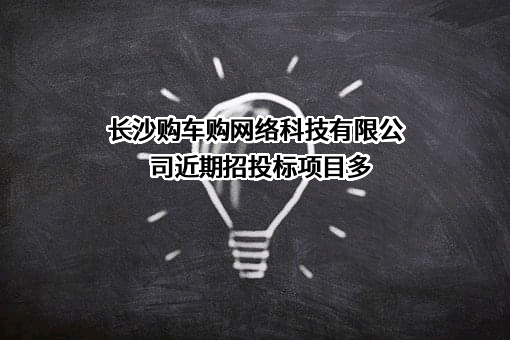 长沙购车购网络科技有限公司近期招投标项目多