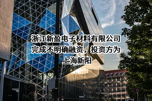 浙江新盈电子材料有限公司完成不明确融资，投资方为上海新阳