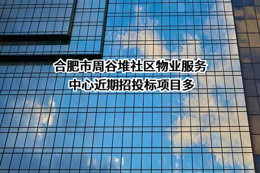 合肥市周谷堆社区物业服务中心近期招投标项目多