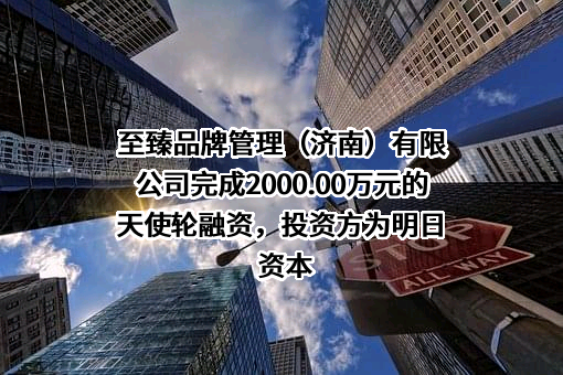 至臻品牌管理（济南）有限公司完成2000.00万元的天使轮融资，投资方为明日资本