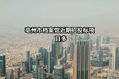 亳州市档案馆近期招投标项目多