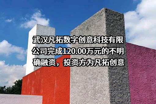 武汉凡拓数字创意科技有限公司完成120.00万元的不明确融资，投资方为凡拓创意