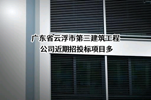 广东省云浮市第三建筑工程公司近期招投标项目多