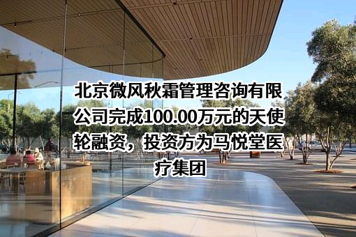 北京微风秋霜管理咨询有限公司完成100.00万元的天使轮融资，投资方为马悦堂医疗集团