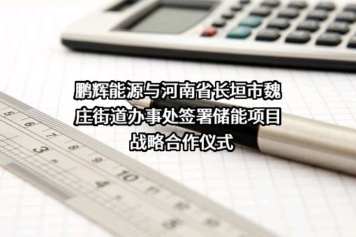 鹏辉能源与河南省长垣市魏庄街道办事处签署储能项目战略合作仪式